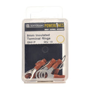 8mm Red Insulated Terminal Rings, Pack of 10 - Pack of 5