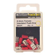 6.3mm Red Female Push-On Terminals, Pack of 10 - Pack of 5