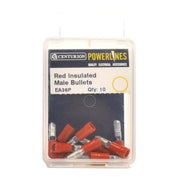 4mm Red Insulated Male Bullets, Pack of 10 - Pack of 5