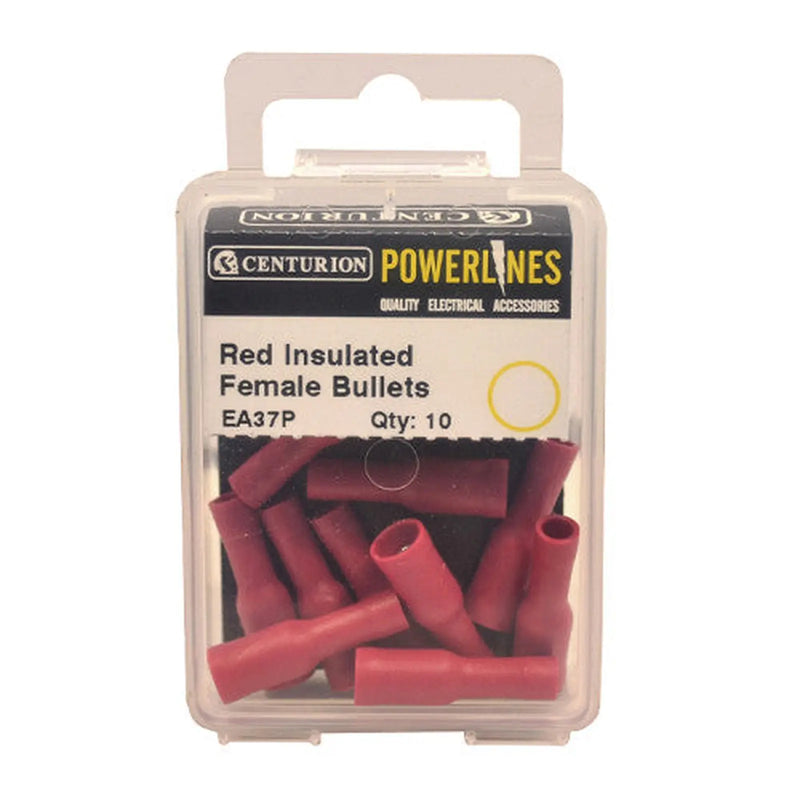 26mm x 4mm Red Female Insulated Sockets, Pack of 10 - Pack of 5