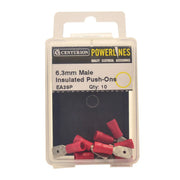 6.3mm x 0.8mm Red Male Push-On Terminals, Pack of 10 - Pack of 5