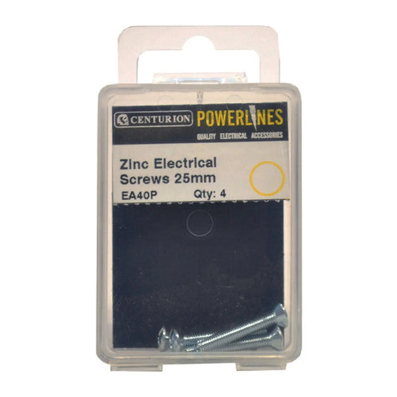 Electrical Socket Screws, M3.5 x 25mm, Zinc Plated - Pack of 5