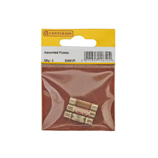Assorted 3 , 5 & 13 Amp Fuses (Pack of 3) - Pack of 5
