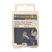 6.3mm Blue Female Push-On Terminals, Pack of 10 - Pack of 5