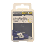 6.3mm Blue Male Push-On Terminals, Pack of 10 - Pack of 5