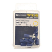 4mm Blue Insulated Male Bullets, Pack of 10 - Pack of 5