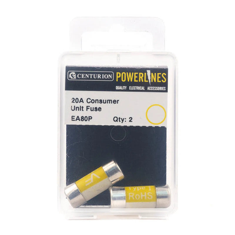 20 Amp Consumer Unit Fuse, Pack of 2 - Pack of 5