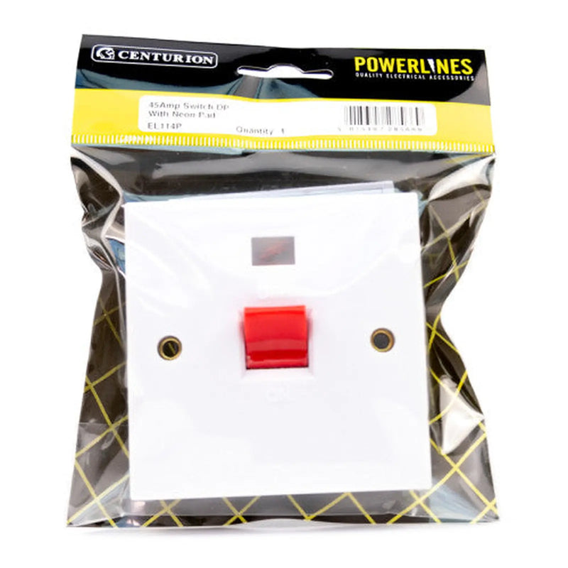 45 Amp Switched Cooker Unit With Neon -EL114P - Pack of 3