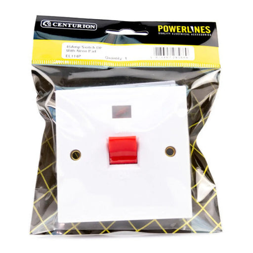 45 Amp Switched Cooker Unit With Neon -EL114P - Pack of 3