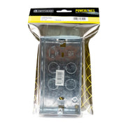 2 Gang Galvanised Steel Flush Back Box, 47mm - Pack of 5