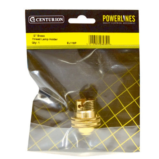 1/2" Brass Thread Lamp Holder - Pack of 5