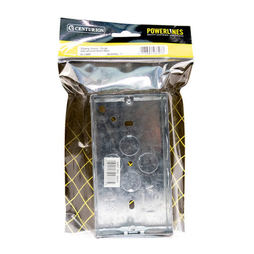 2 Gang 35mm  Deep Galvanised Steel Box - Pack of 5