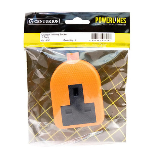 1 Gang Orange Trailing Socket, 13 Amp - Pack of 5
