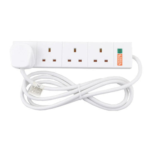 4 Gang Surge Extension Lead, 2m - Pack of 3
