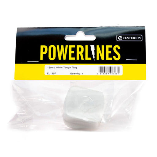 White 13 Amp Tough Plug - Pack of 5