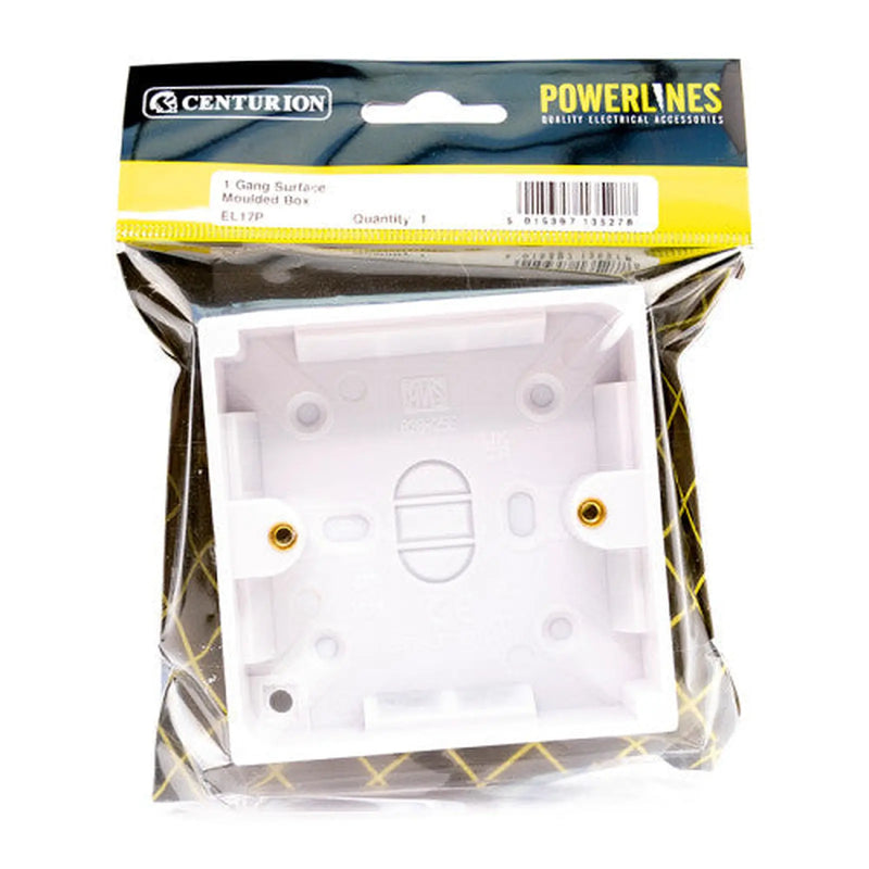 1 Gang  Surface Mounted Box, 25mm Deep - Pack of 5