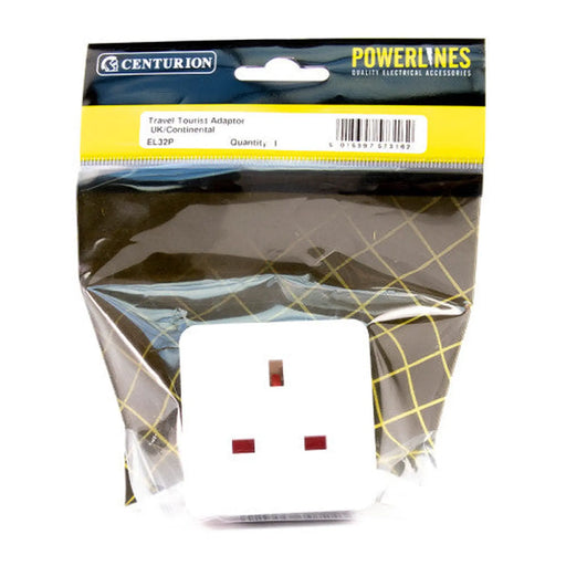 Travel Tourist Adaptor - UK/Continental-EL32P - Pack of 5