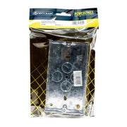 2 Gang Galvanised Steel Flush Back Box, 25mm - Pack of 5