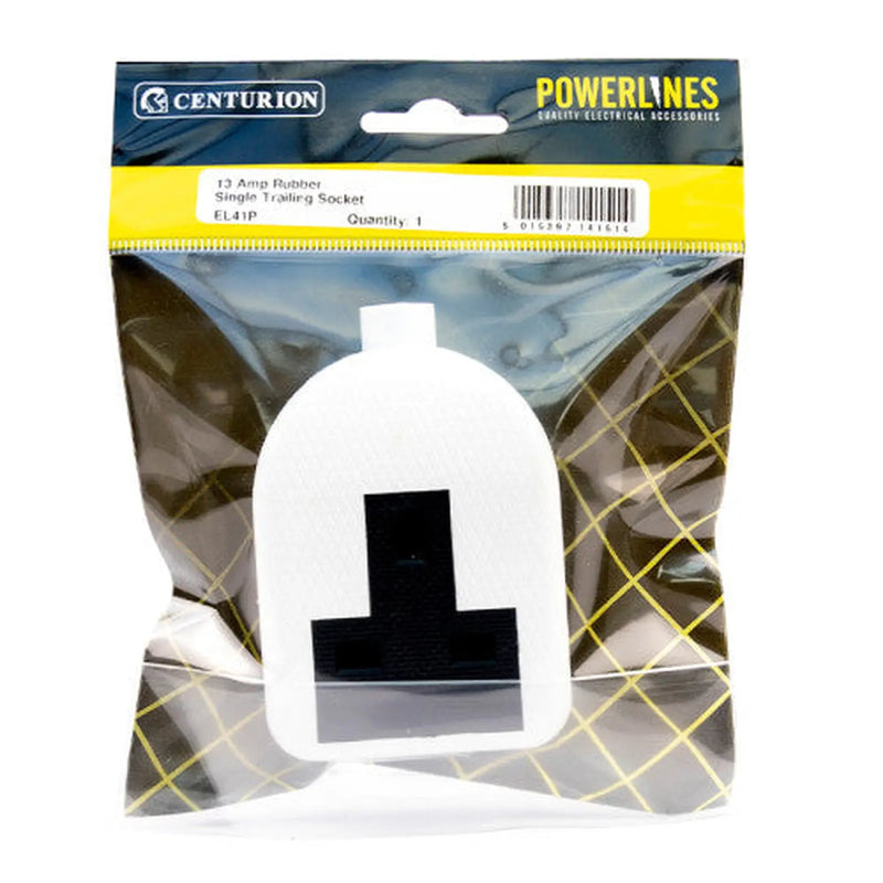 1 Gang White Trailing Socket, 13 Amp - Pack of 5