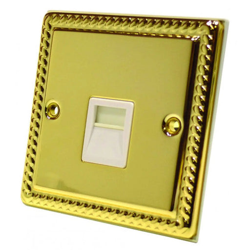 Georgian Master Phone Socket - White Switch - Pack of 5