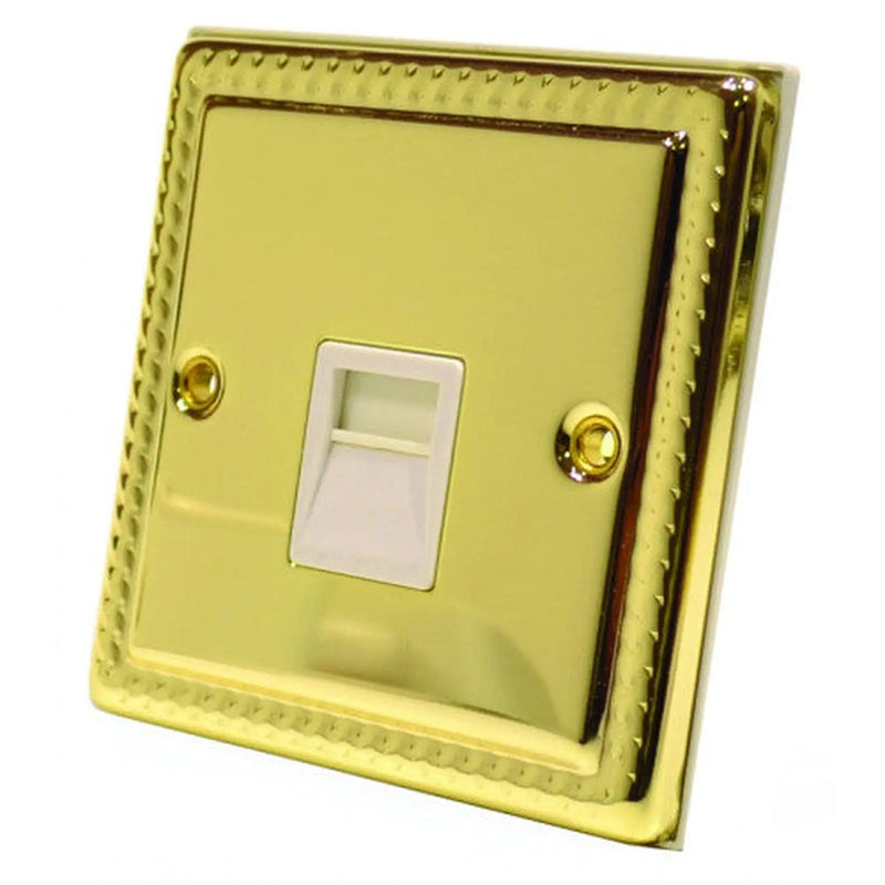 Georgian Secondary Phone Socket, White Switch - Pack of 5