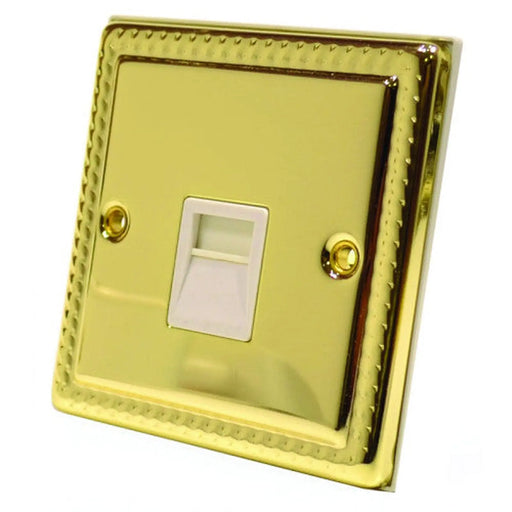 Georgian Secondary Phone Socket, White Switch - Pack of 5