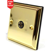 Victorian Brass Single Co Axial Socket - Pack of 5