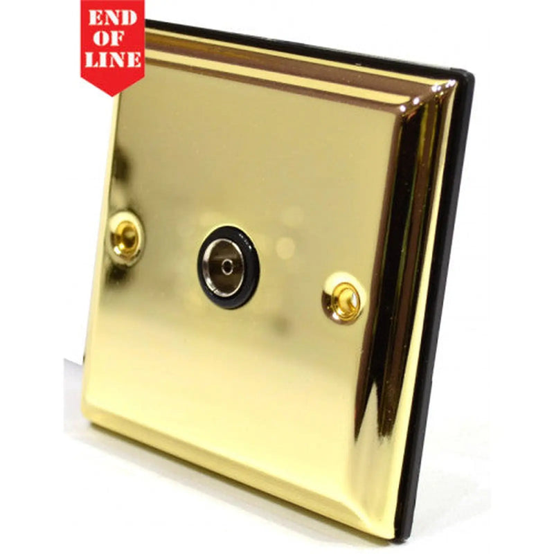 Victorian Brass Single Co Axial Socket - Pack of 5