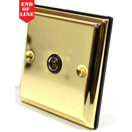 Victorian Brass Single Co Axial Socket - Pack of 5