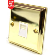 Victorian Brass Master Telephone Socket, White Switch - Pack of 5