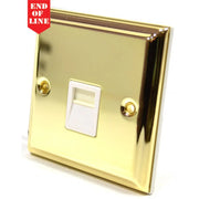 Victorian Brass Secondary Telephone Socket, White Switch - Pack of 5