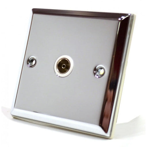 Polished Chrome Single Coaxial Socket - Min Order 4