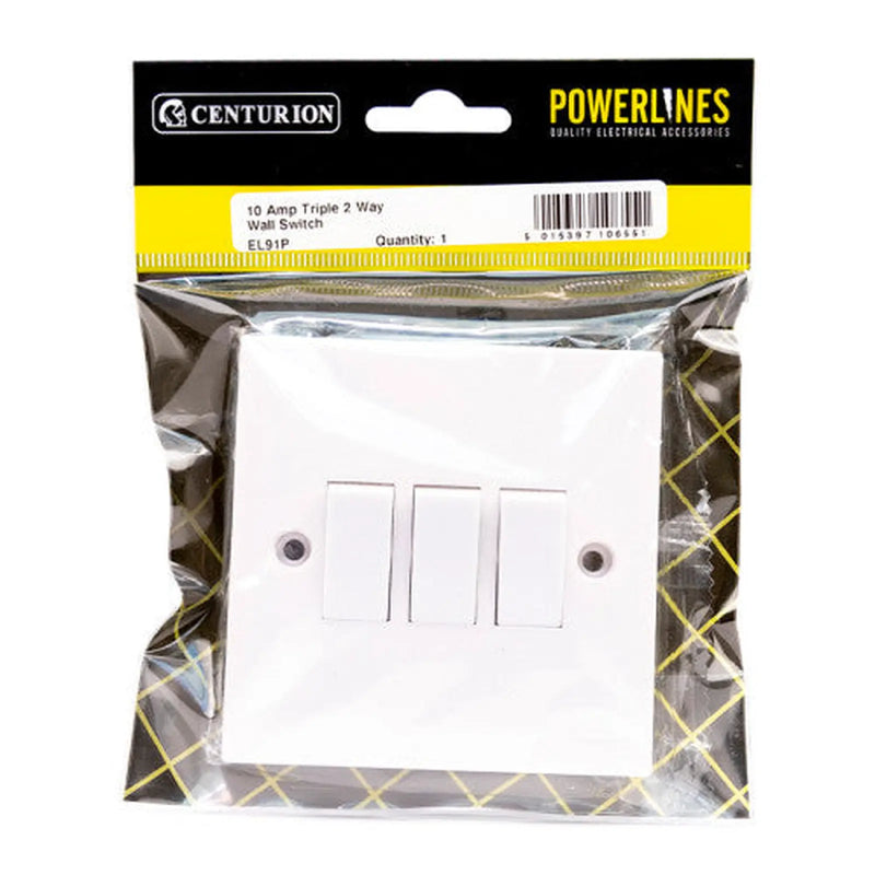 10 Amp Triple 2 Way Wall Switch - Pack of 3