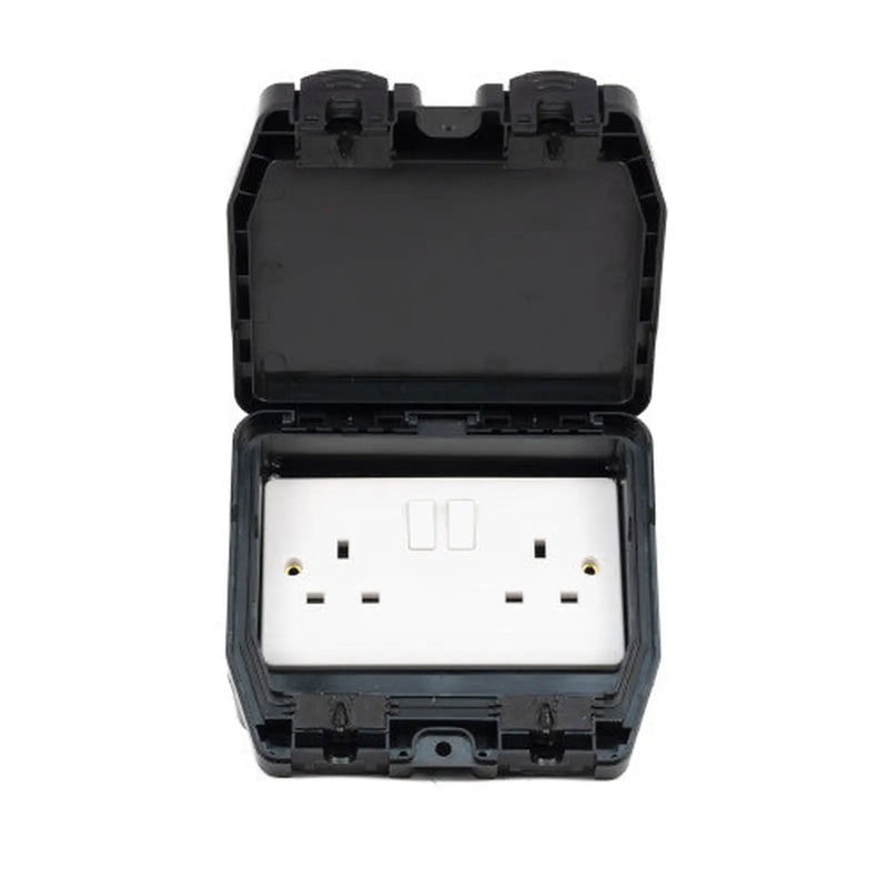 Outdoor IP66 Switched Socket - 2 Gang