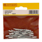 Domed Blind Rivets, 3.2mm x 7.9mm - Pack of 5