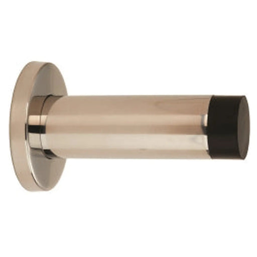 76 X 22Mm - Wall Mounted Doorstop On Rose - Concealed Fix - Bright Stainless Steel 76mm