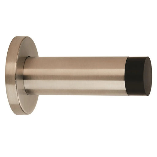 76 X 22Mm - Wall Mounted Doorstop On Rose - Concealed Fix - Satin Stainless Steel 76mm