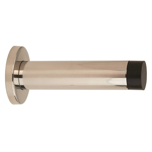 102 X 22Mm - Wall Mounted Doorstop On Rose - Concealed Fix - Bright Stainless Steel 102mm