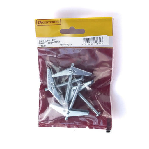 M5 x 50mm ZP Cavity Toggle Bolt  (Pack of 4) - Pack of 5