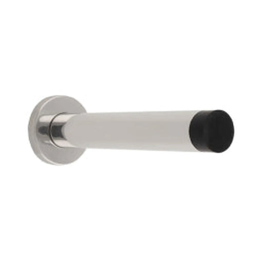 150 X 22Mm - Wall Mounted Doorstop On Rose - Concealed Fix - Polished Stainless Steel