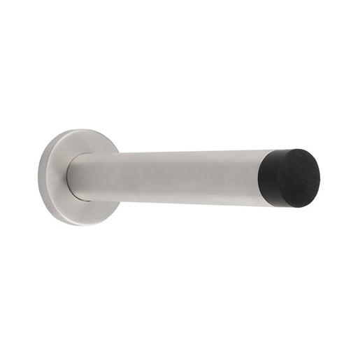 150 X 22Mm - Wall Mounted Doorstop On Rose - Concealed Fix - Satin Stainless Steel 150mm
