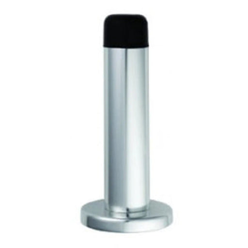 72 X 16Mm - Wall Mounted Doorstop On Rose - Concealed Fix - Polished Anodised Aluminium