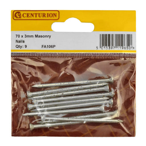 70mm Masonry Nails (Pack of 9) - Pack of 5
