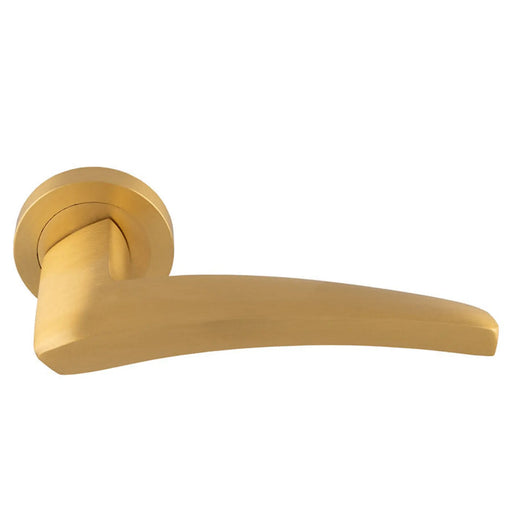 Dune Lever On Concealed Fix Round Rose Osa (Satin Brass) - Satin Brass