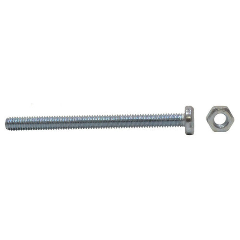 M4 x 50mm Machine Screws & Nuts - Zinc Plated - (100)