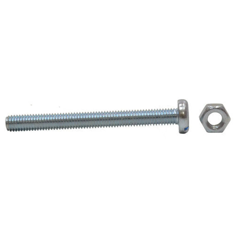 M5 x 50mm Machine Screws & Nuts - Zinc Plated - (100)