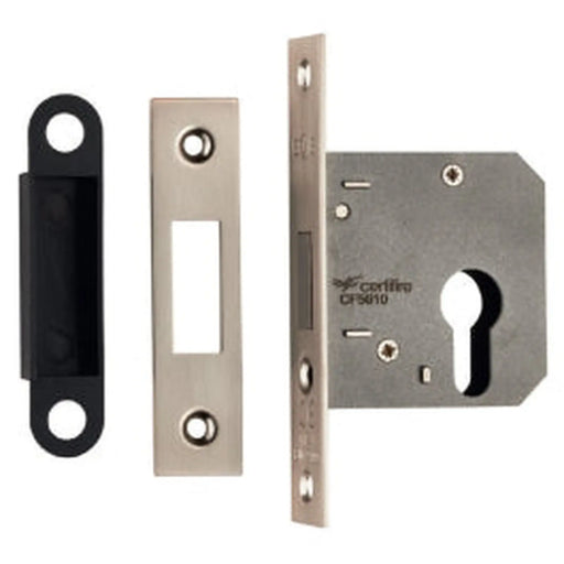 64Mm Dead Lock - Euro - Square - Satin Nickel