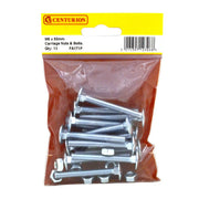 M6 x 50mm ZP Small Carriage Bolts & Nuts (Pack of 13) - Pack of 5