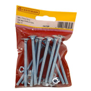 M6 x 75mm ZP Small Carriage Bolts & Nuts (Pack of 11) - Pack of 5