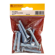 M8 x 50mm ZP Small Carriage Bolts & Nuts (Pack of 9) - Pack of 5